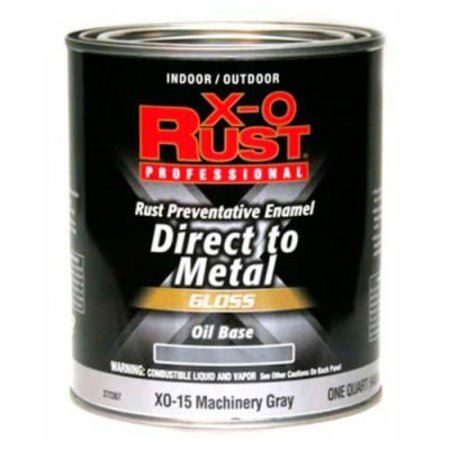 GENERAL PAINT Interior/Exterior Paint, Gloss, Oil Base, Machinery Gray, 1 qt 372367